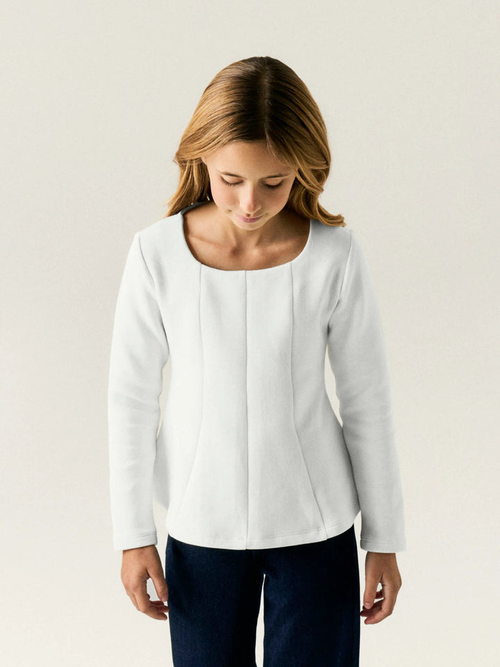 Name It Ofana långärmad topp flicka kids cremevit med fyrkantig halsringning