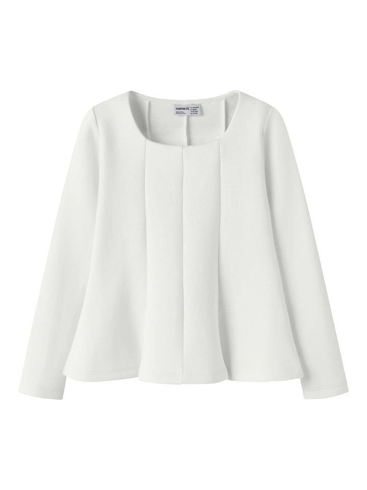 Name It Ofana långärmad topp flicka kids cremevit med fyrkantig halsringning