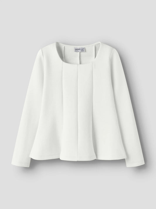 Name It Ofana långärmad topp flicka kids cremevit med fyrkantig halsringning
