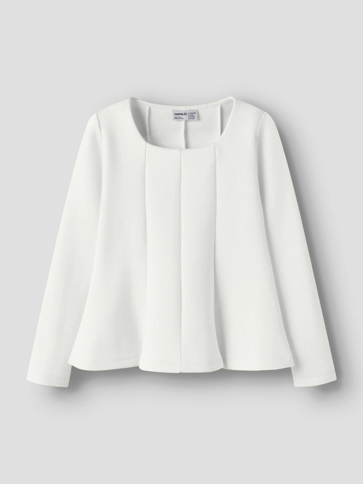 Name It Ofana långärmad topp flicka kids cremevit med fyrkantig halsringning