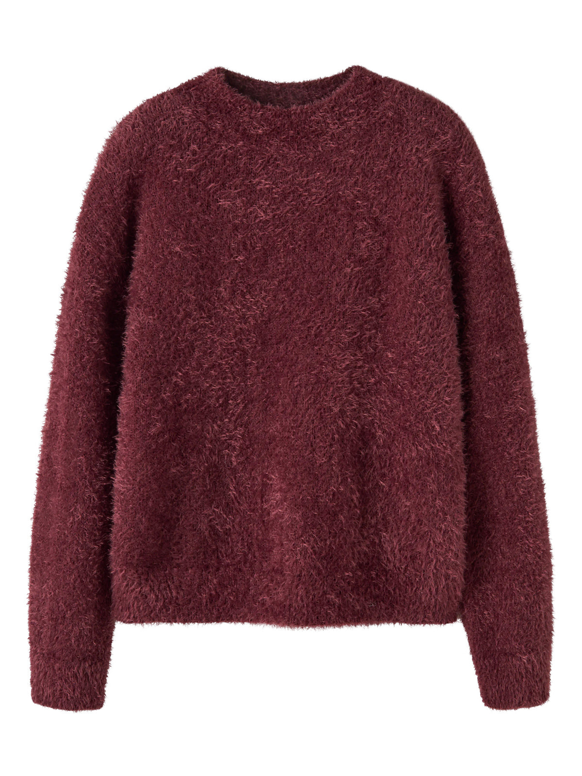 Name It Ohami fluffig stickad tröja flicka kids vinröd Wild Ginger