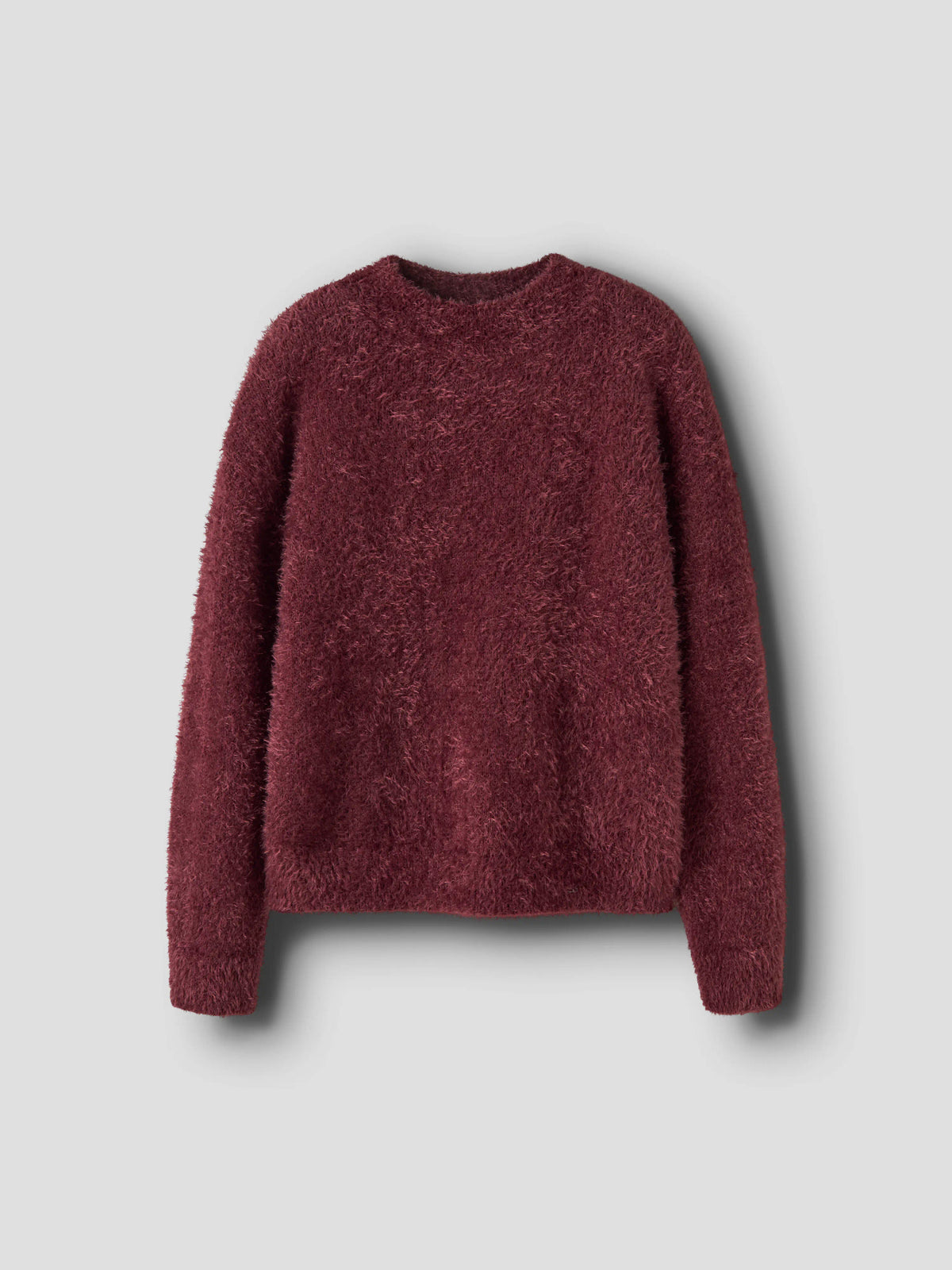 Name It Ohami fluffig stickad tröja flicka kids vinröd Wild Ginger