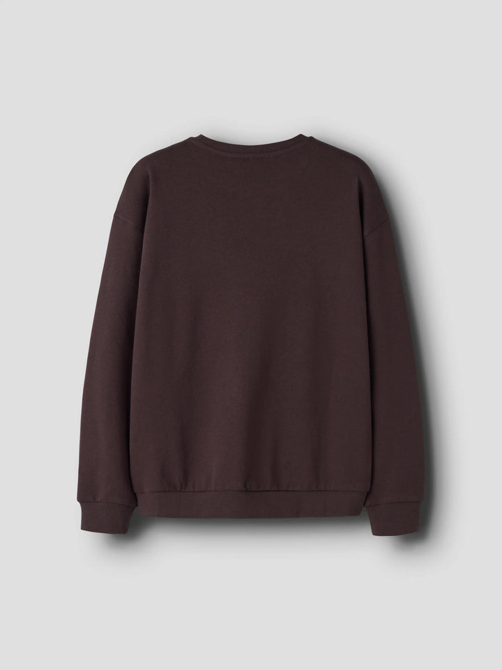 Name It Olan mörkbrun sweatshirt pojke kids med litet bröstmärke