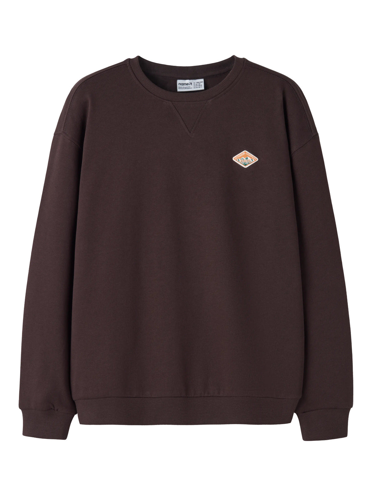 Name It Olan mörkbrun sweatshirt pojke kids med litet bröstmärke