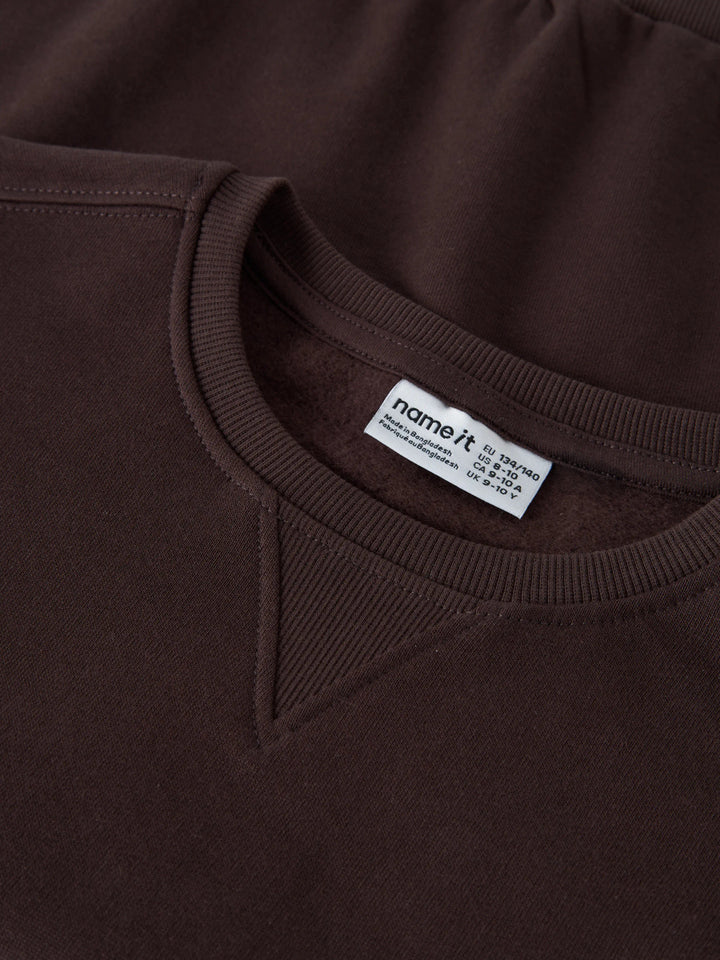 Name It Olan mörkbrun sweatshirt pojke kids med litet bröstmärke