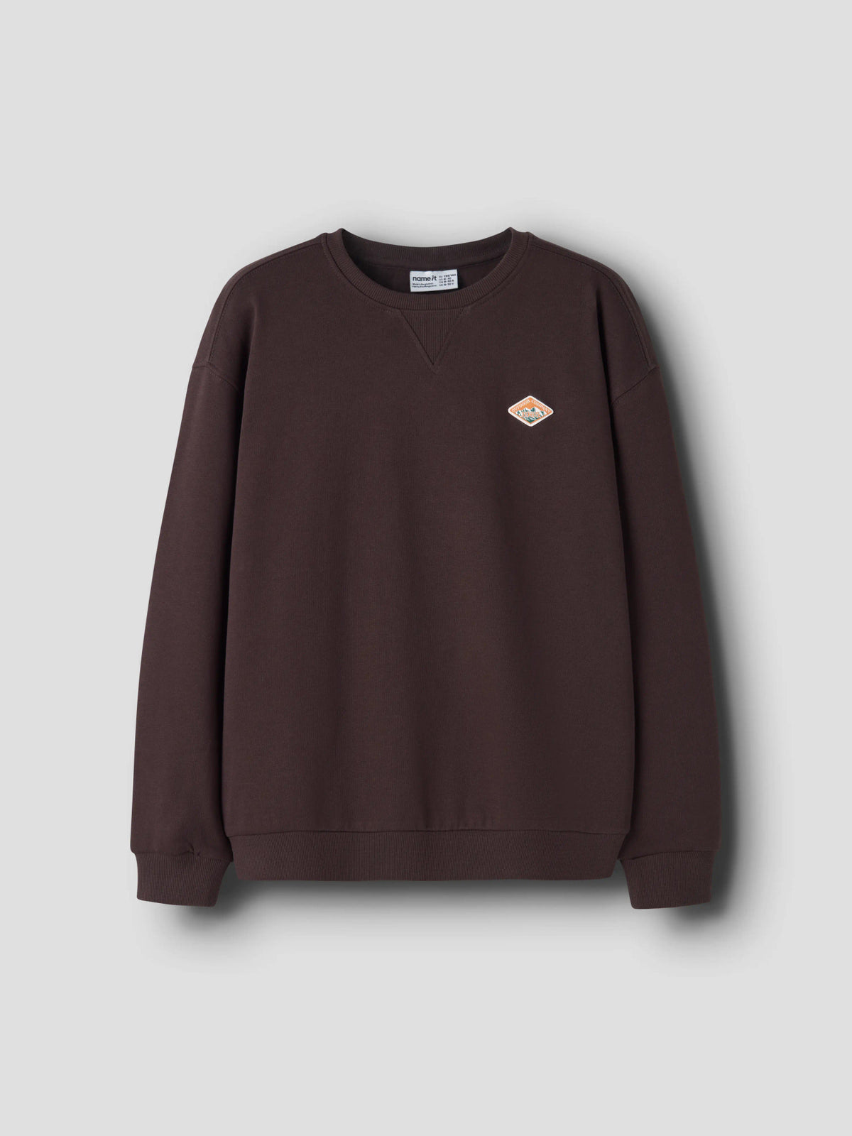 Name It Olan mörkbrun sweatshirt pojke kids med litet bröstmärke