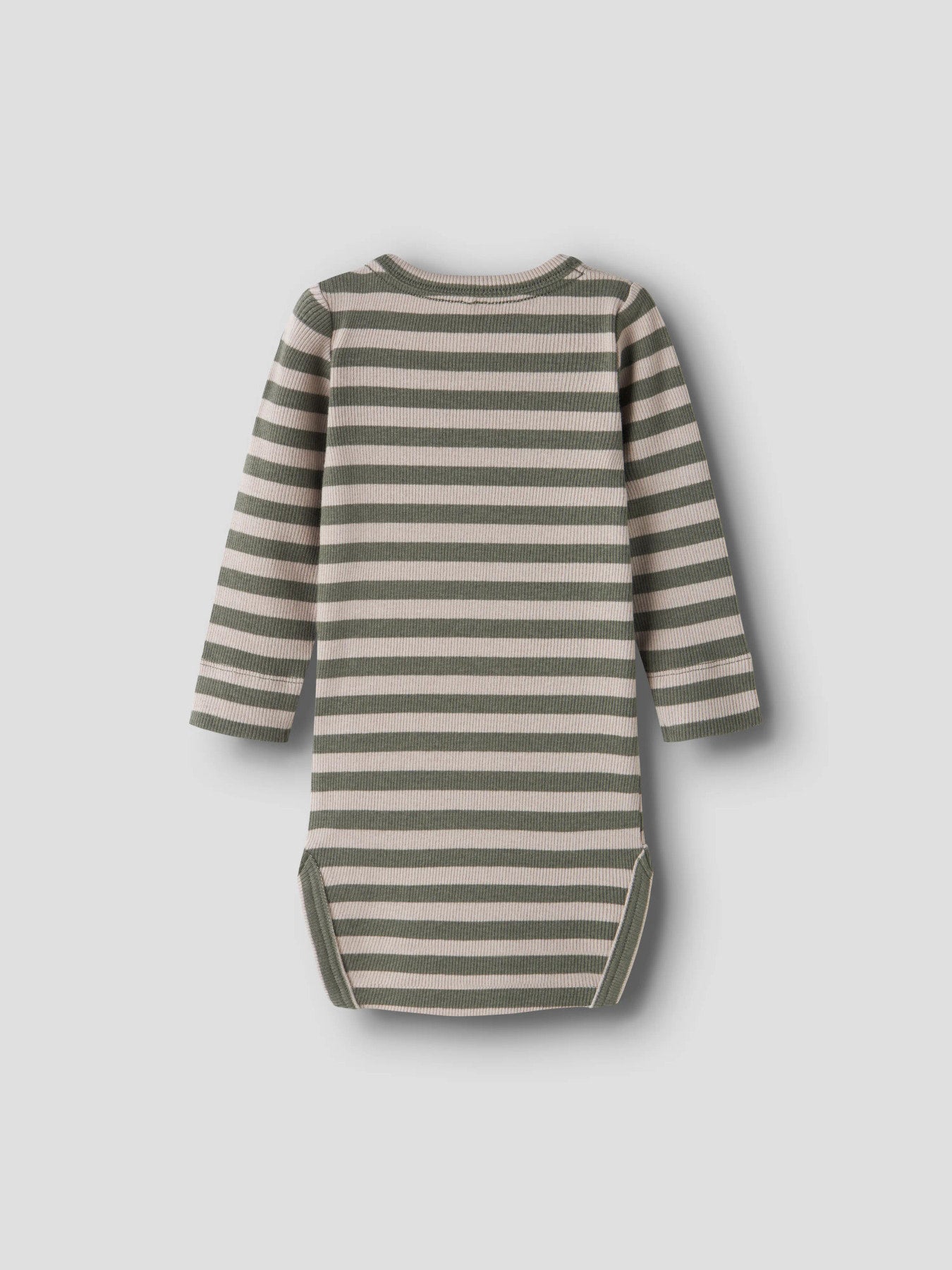 Name It grön randig ribbad body för baby unisex i ekologisk bomull och TENCEL™ Modal med tryckknappar och mjuk stretchkvalitet
