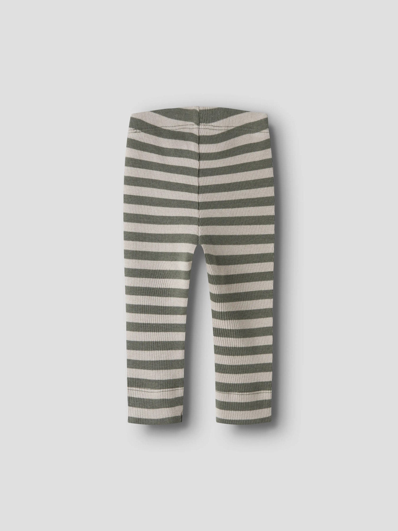 Name It olivgröna ribbade leggings för baby unisex i ekologisk bomull och TENCEL™ Modal med elastisk midja och mjuk stretchkvalitet