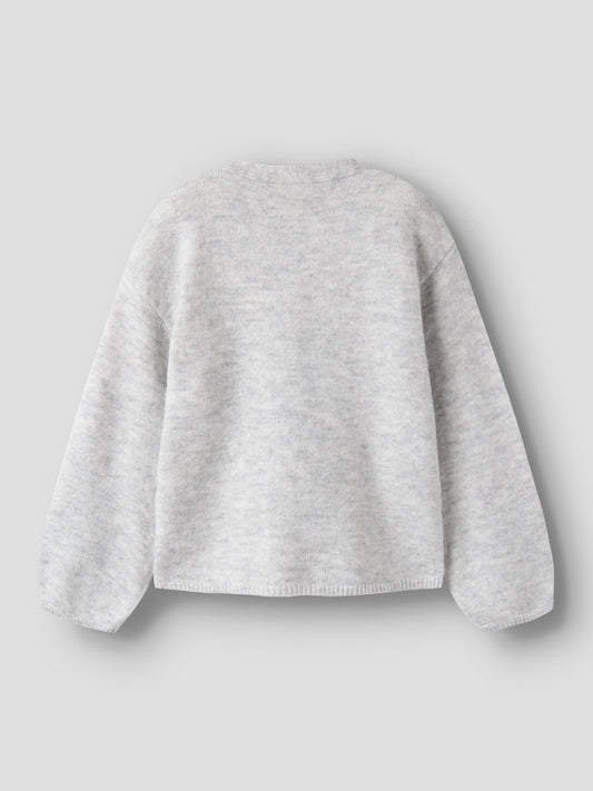 Name It Olina stickad kofta ljusgrå melange för flicka kids – 13261149
