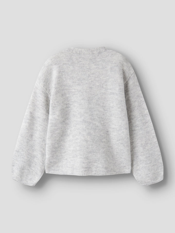 Name It Olina stickad kofta ljusgrå melange för flicka kids – 13261149
