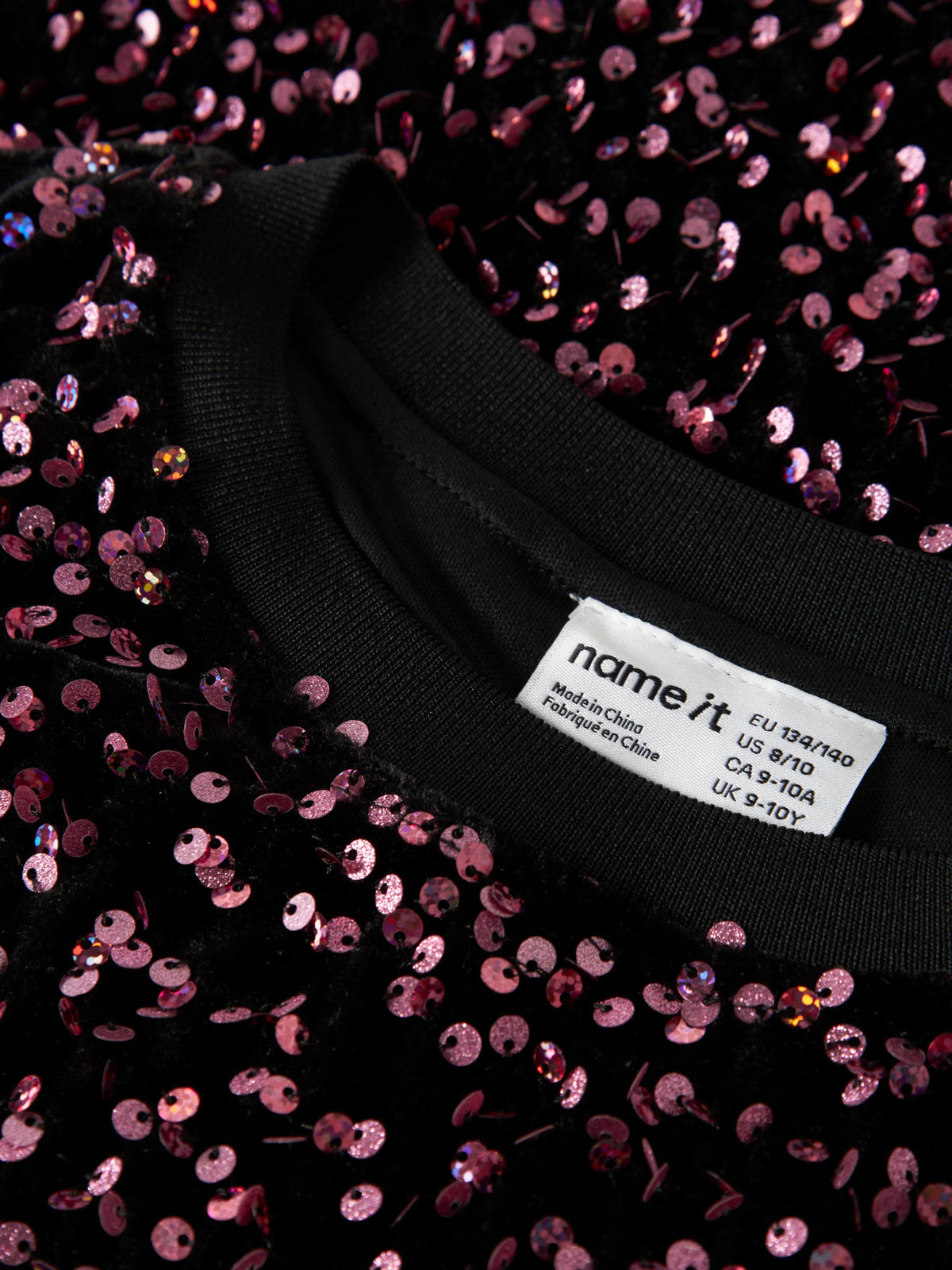 Name It Runica paljettopp flicka med rosa skimrande paljetter