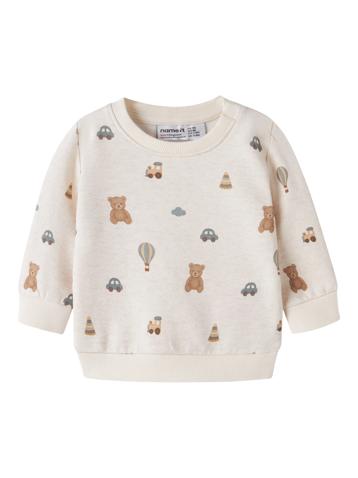 Beige mönstrad sweatshirt för baby pojke från Name It