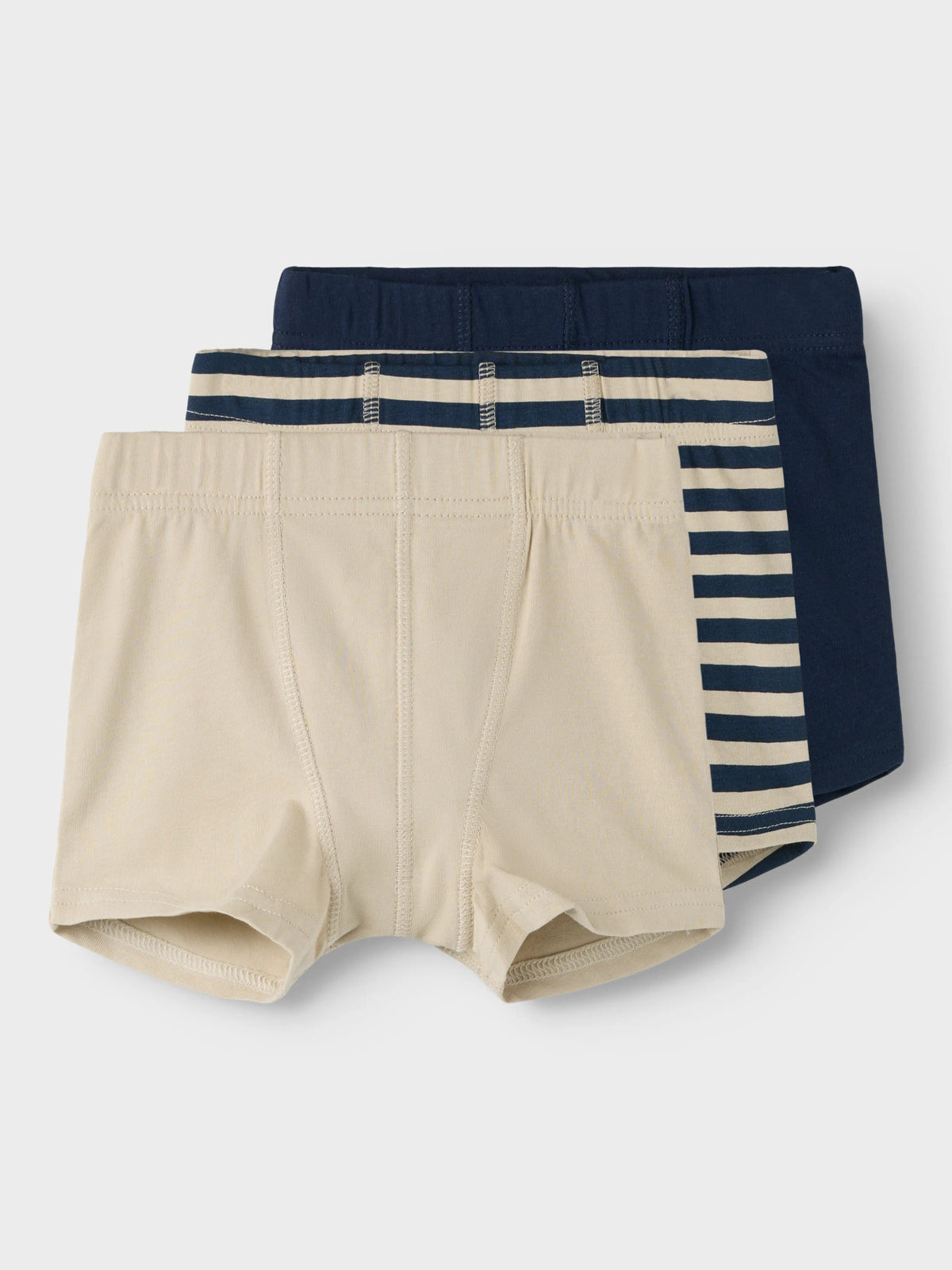 Roviq boxershorts 3-pack pojke i marinblått cremevitt och randigt