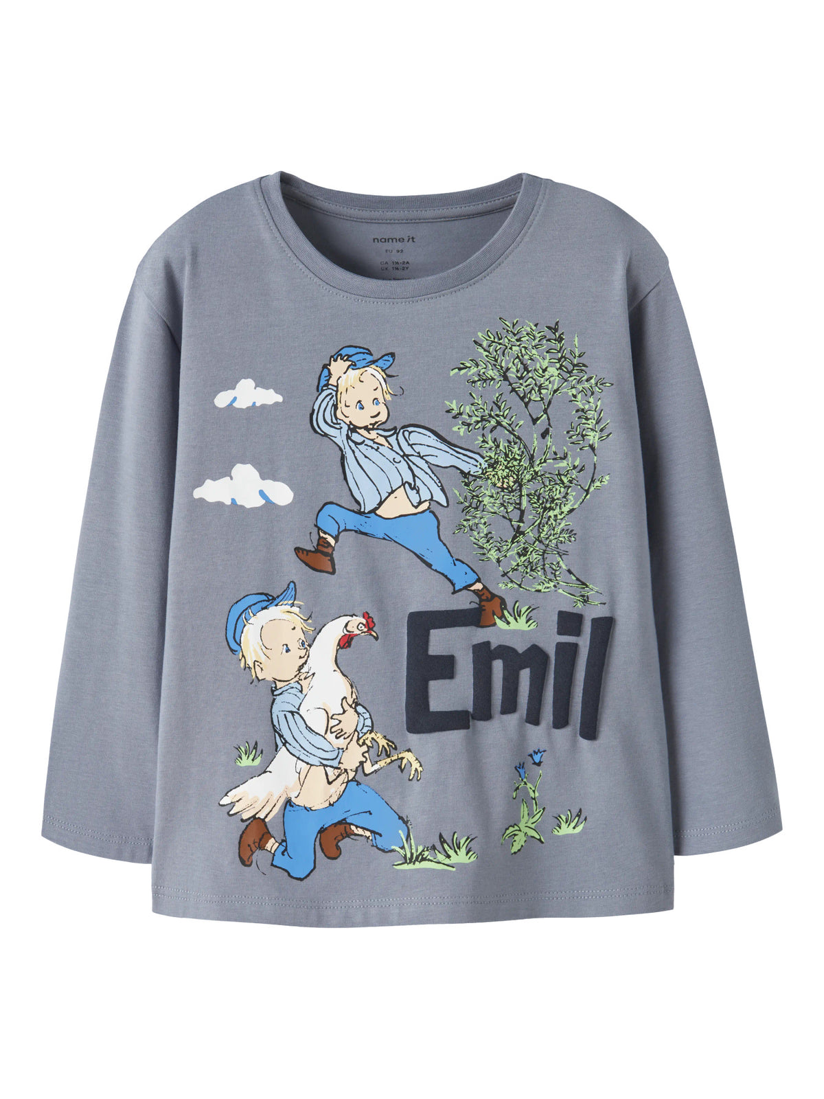 Name It Olson Emil i Lönneberga långärmad tröja för pojke med Emil och höna
