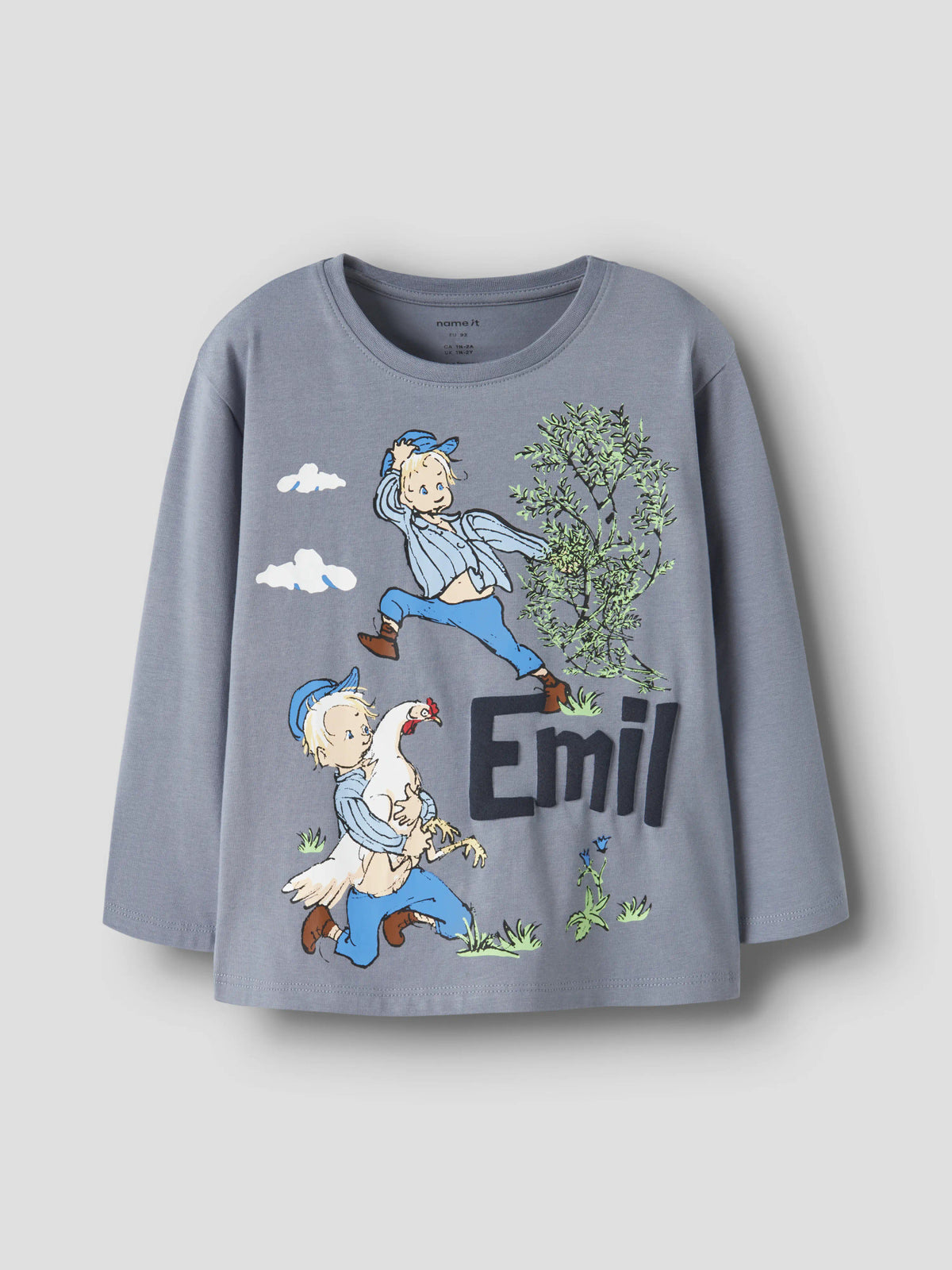 Name It Olson Emil i Lönneberga långärmad tröja för pojke med Emil och höna