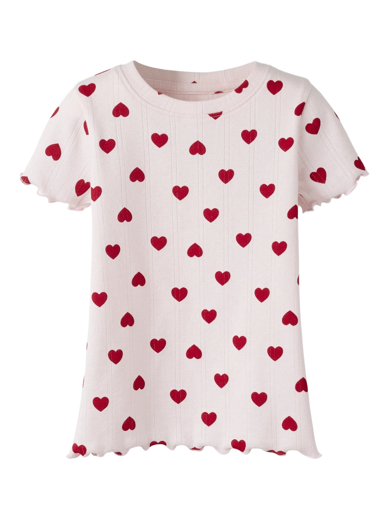 Rosa söt topp till flicka från Name it. Barn t-shirt med hjärtan i rosa och rött, ekologiska barnkläder till flicka.
NMFHILARY SS TOP
13262296