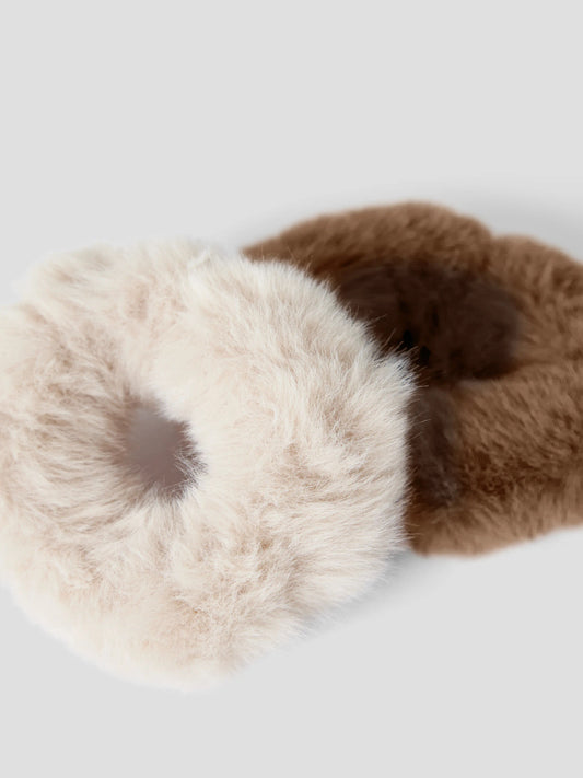 Rifluffy fluffiga hårsnoddar 2-pack i beige och brunt från Name It