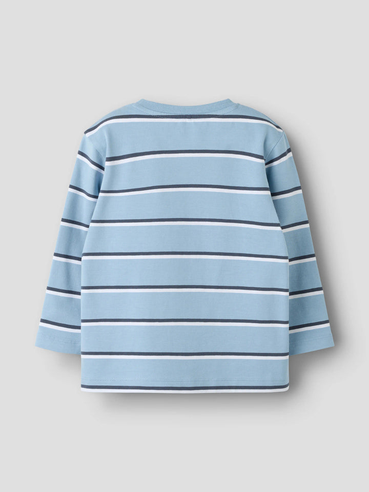 Name It Alf Emil långärmad randig tröja för pojke mini i Ashley Blue med Emil i Lönneberga i körsbärsträdet