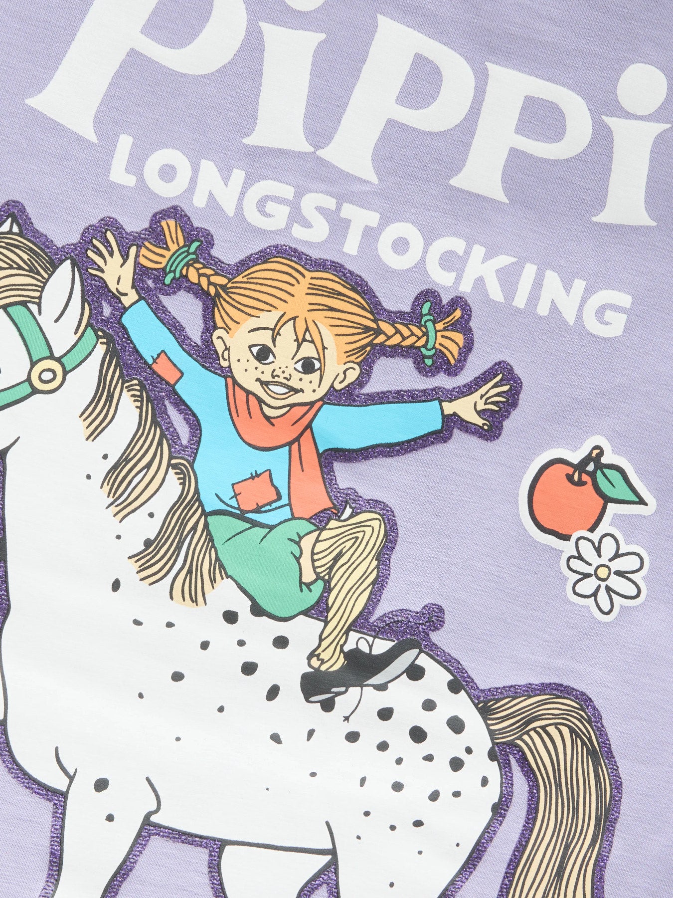 Name It Anna lila långärmad tröja med Pippi Långstrump och Lilla Gubben för mini flicka.