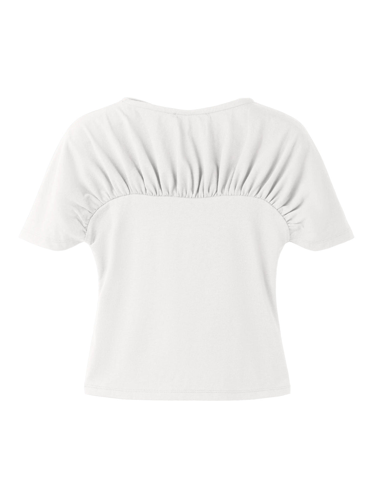 Name It Nalia t-shirt Cloud Dancer med rynkdetalj för flicka kids – 13263238