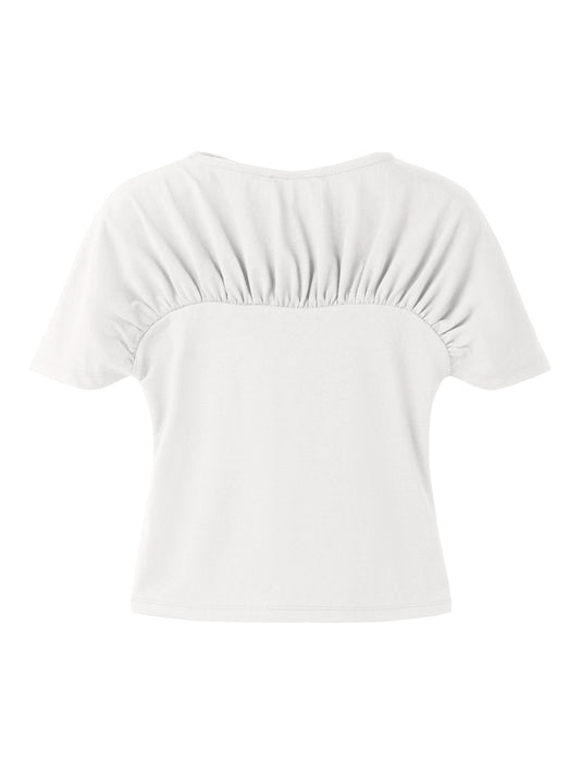 Name It Nalia t-shirt Cloud Dancer med rynkdetalj för flicka kids – 13263238