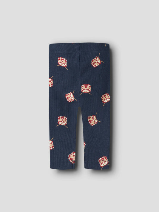 Name It Ristmas marinblå leggings baby pojke med röda jultrummor