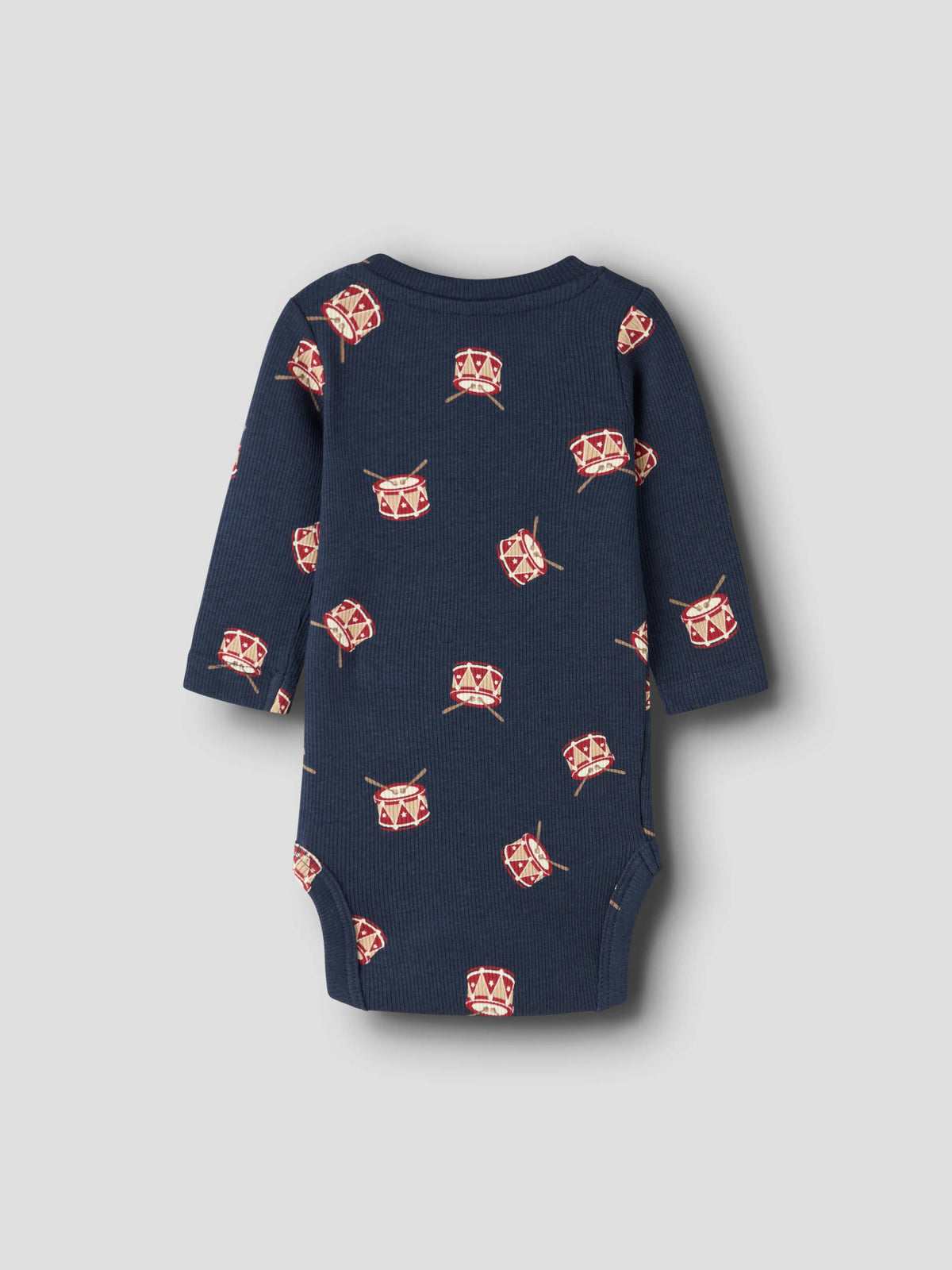 Name It Ristmas mörkblå baby body pojke med julmotiv och trummor