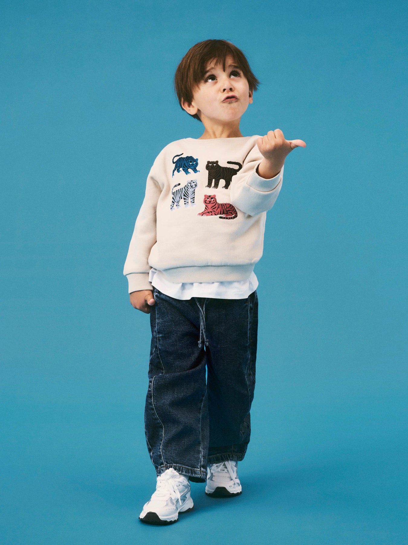 Blå barrel jeans med ledig passform för barn från Name It