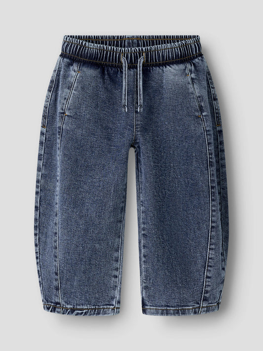 Blå barrel jeans med ledig passform för barn från Name It