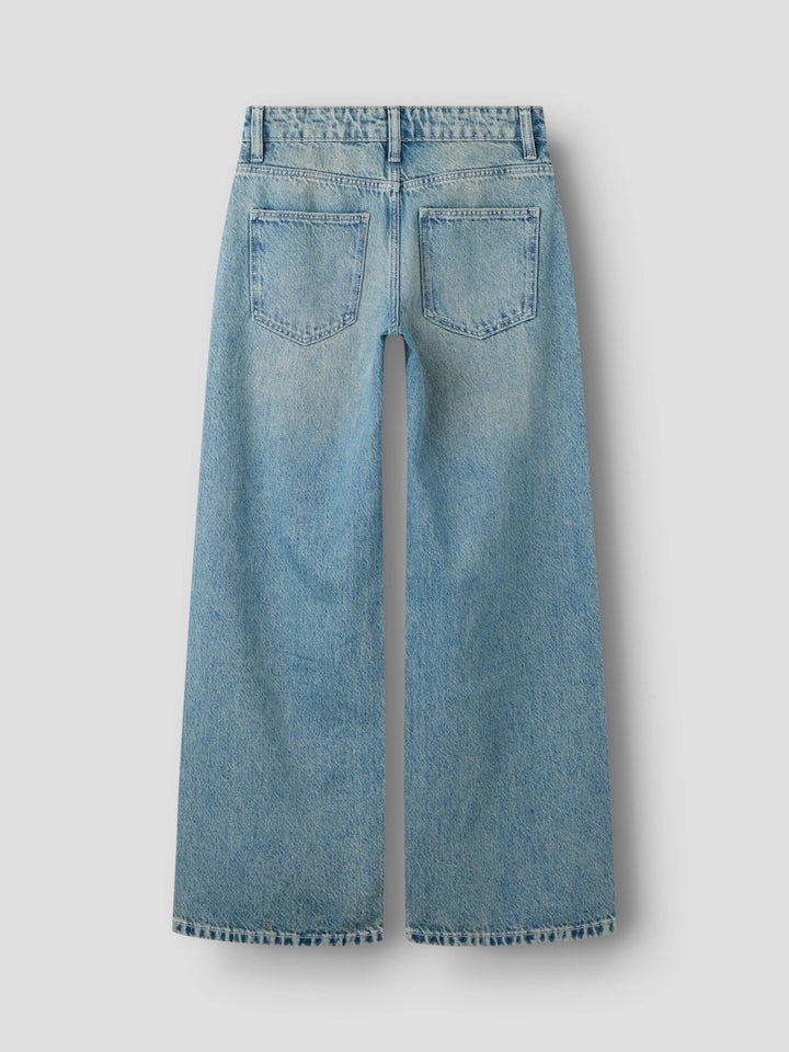 Name It Bella wide jeans med rhinestones i Vintage Medium Blue Denim för kids flicka.