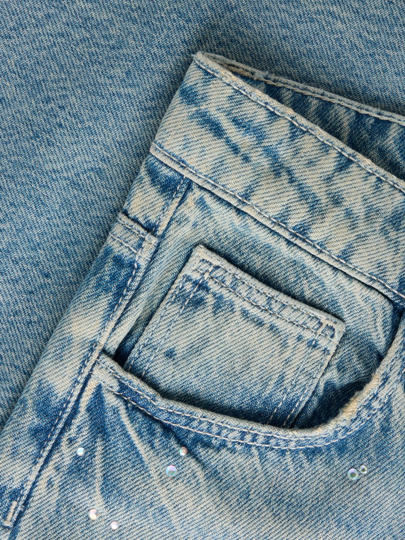 Name It Bella wide jeans med rhinestones i Vintage Medium Blue Denim för kids flicka.