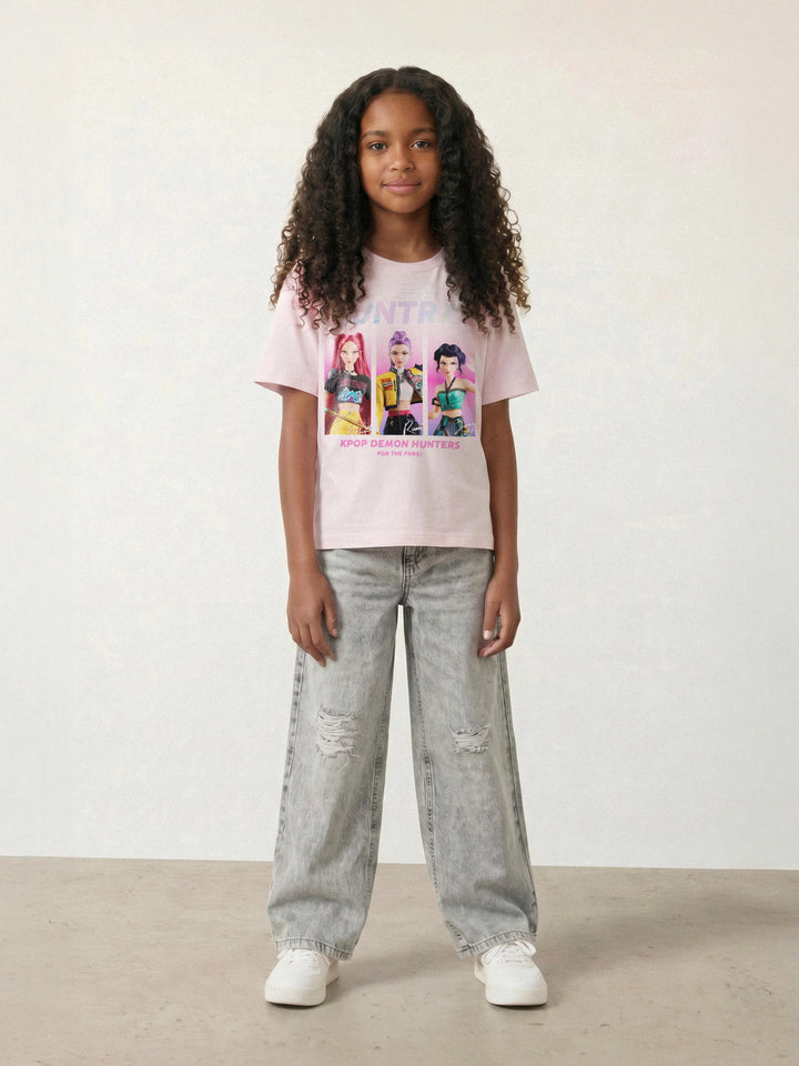 Name It Maja rosa KPop Demon Hunters T-shirt flicka kids med Huntr/x Rumi Mira och Zoey