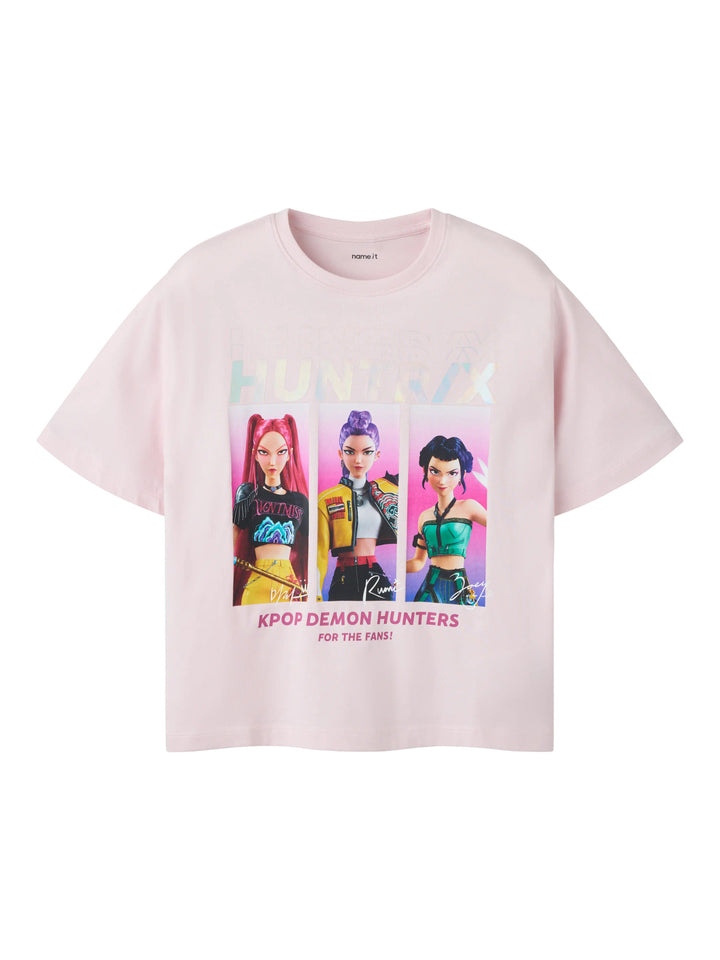 Name It Maja rosa KPop Demon Hunters T-shirt flicka kids med Huntr/x Rumi Mira och Zoey