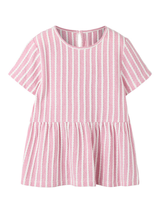 Name It Kaya peplumtopp för flicka med rosa och vita ränder