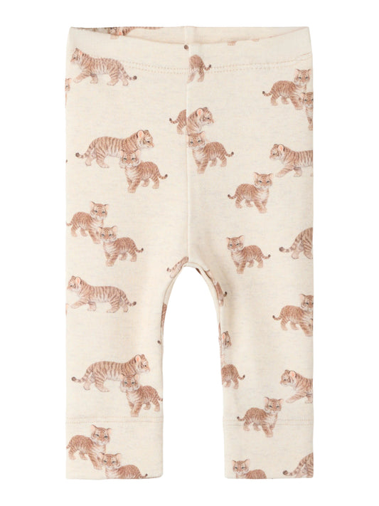 Name It Larsen babyleggings till pojke med tigermönster i färgen Peyote