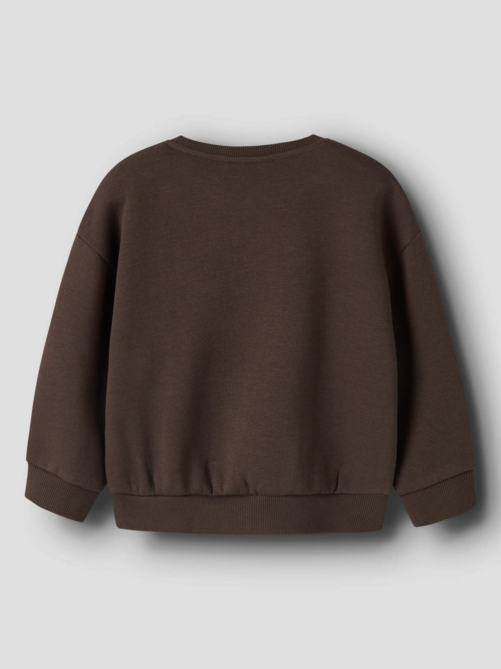 Name It Nille brun sweatshirt med glansigt MINI-tryck för flicka mini