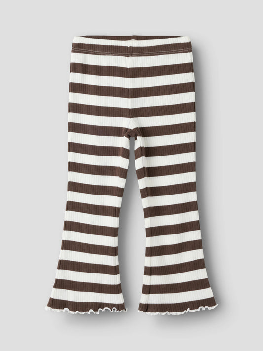 Name It Nilje randiga bootcut leggings för flicka mini Chocolate Brown – 13264925