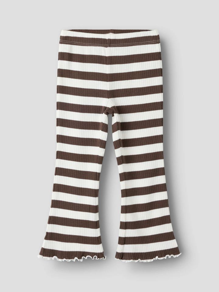 Name It Nilje randiga bootcut leggings för flicka mini Chocolate Brown – 13264925