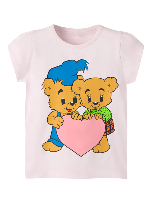 Name It Misser Bamse t-shirt för flicka mini Cradle Pink med Bamse Brummelisa och hjärta – 13264943