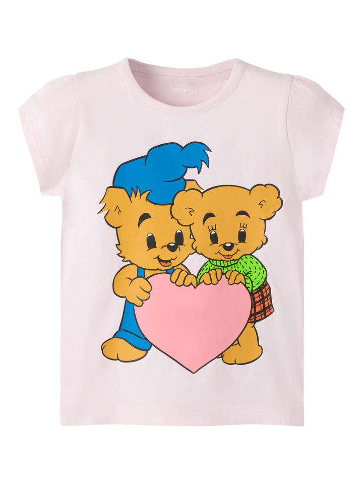 Name It Misser Bamse t-shirt för flicka mini Cradle Pink med Bamse Brummelisa och hjärta – 13264943