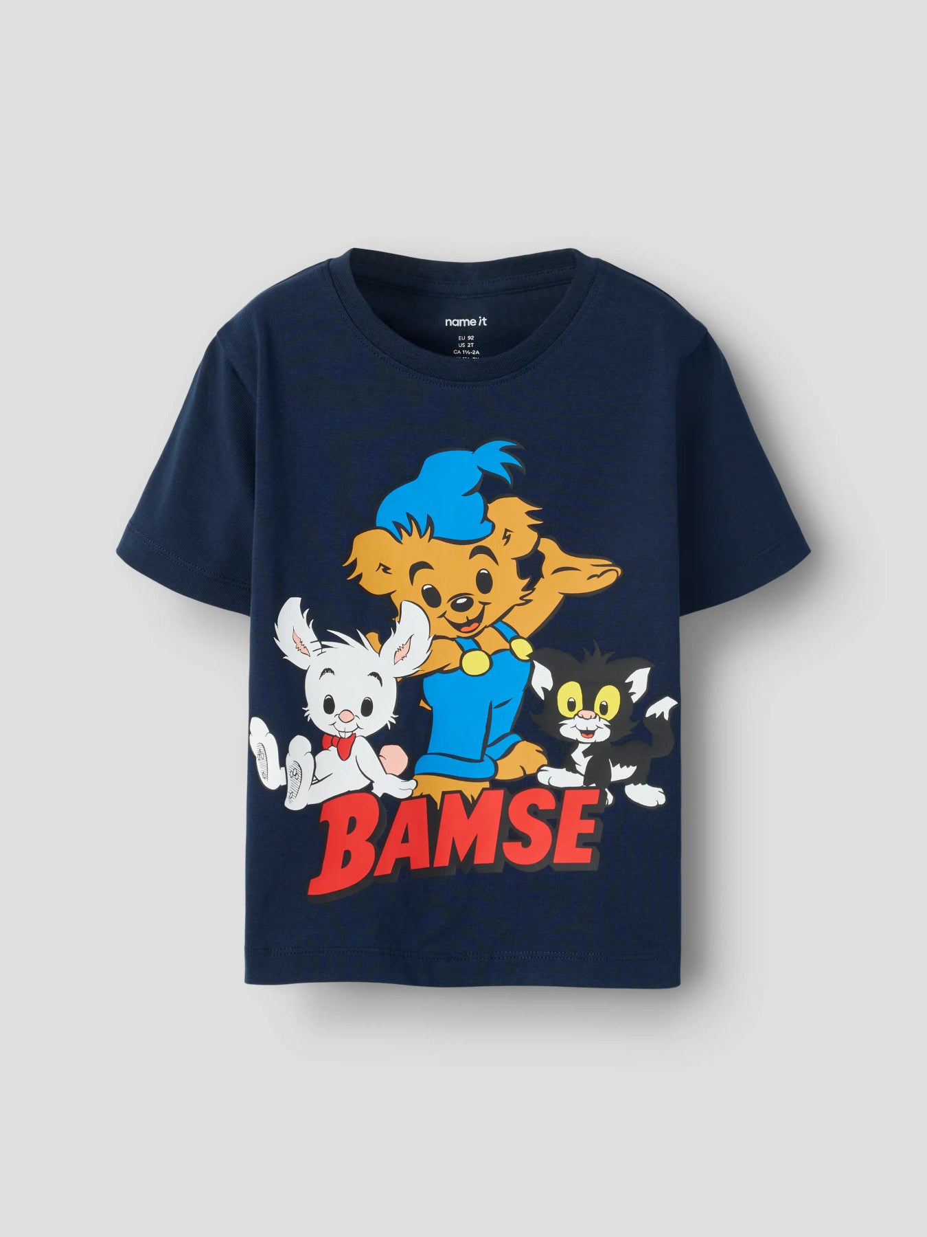 Kortärmad Bamse t-shirt i Navy Blazer från Name It för pojke.