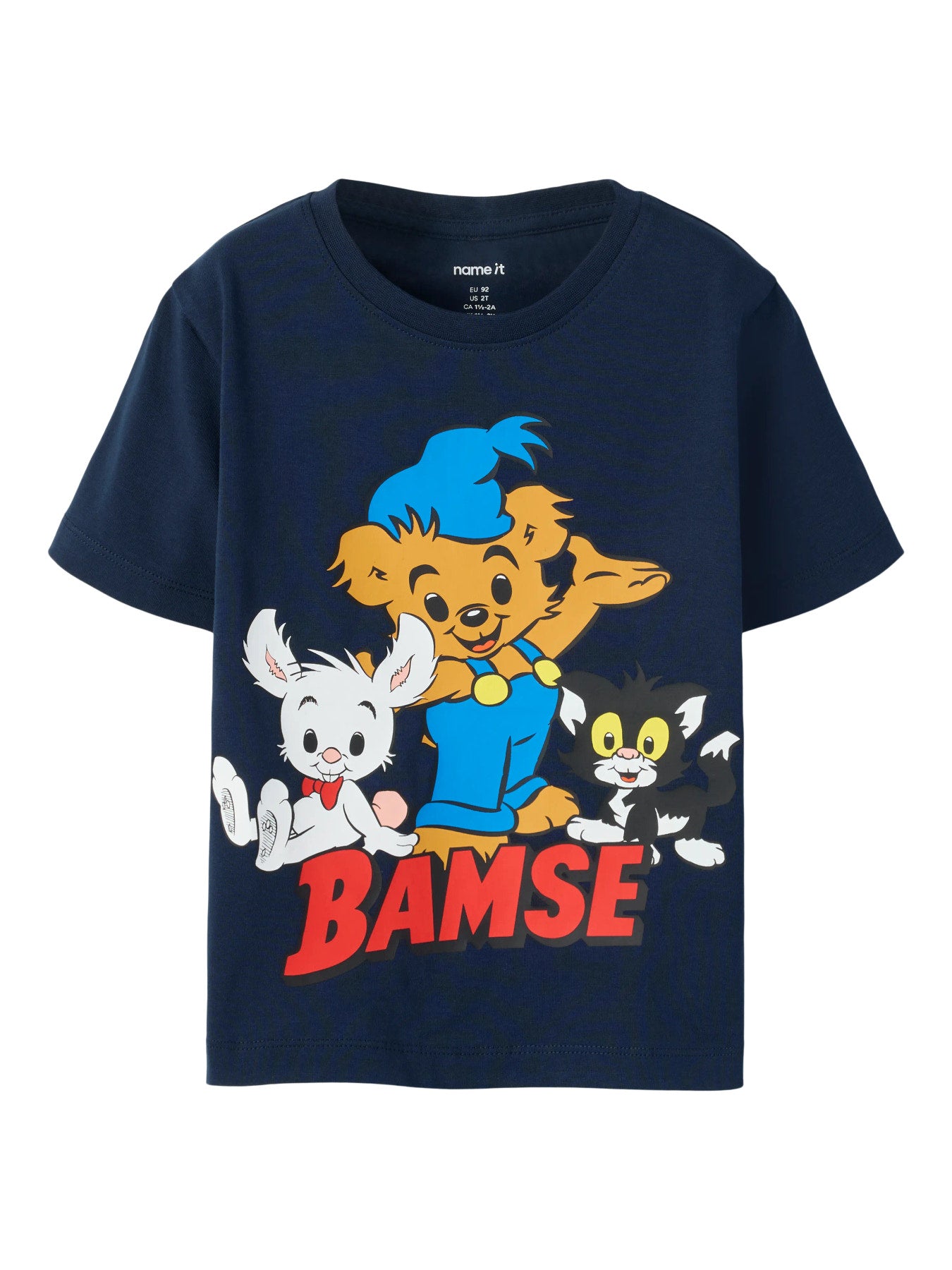 Kortärmad Bamse t-shirt i Navy Blazer från Name It för pojke.
