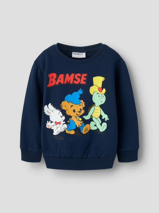Name It Mumle Bamse sweatshirt för pojke mini Navy Blazer med Bamse Lille Skutt och Skalman – 13265035