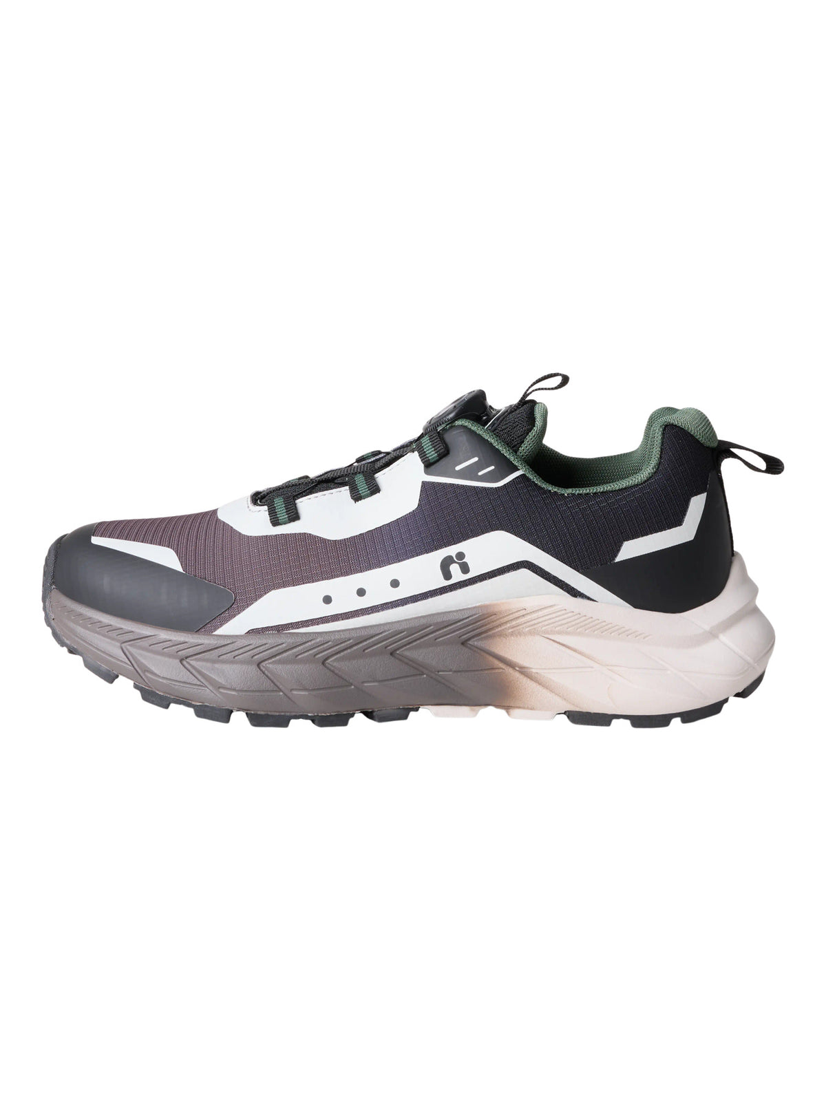 Name It Norm sneakers för pojke med snabbsnörning i svart, brunlila, vitt och grönt