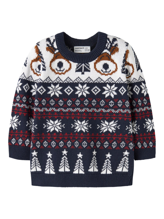 Name It Rismas stickad jultröja barn unisex med julmotiv
