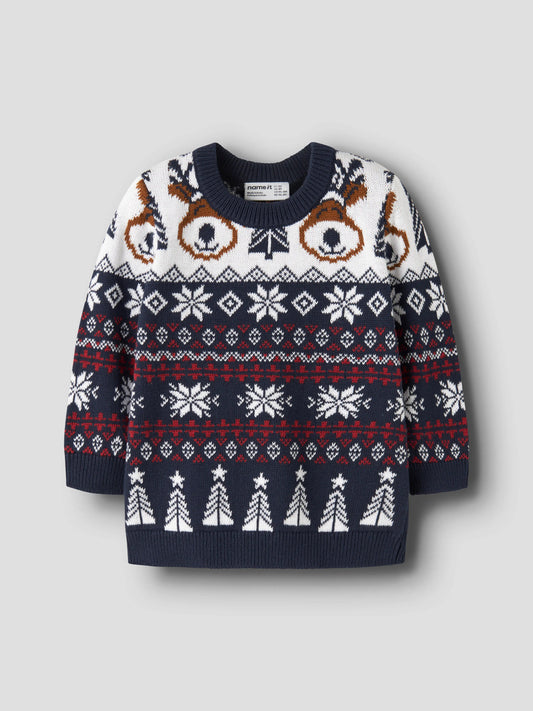 Name It Rismas stickad jultröja barn unisex med julmotiv