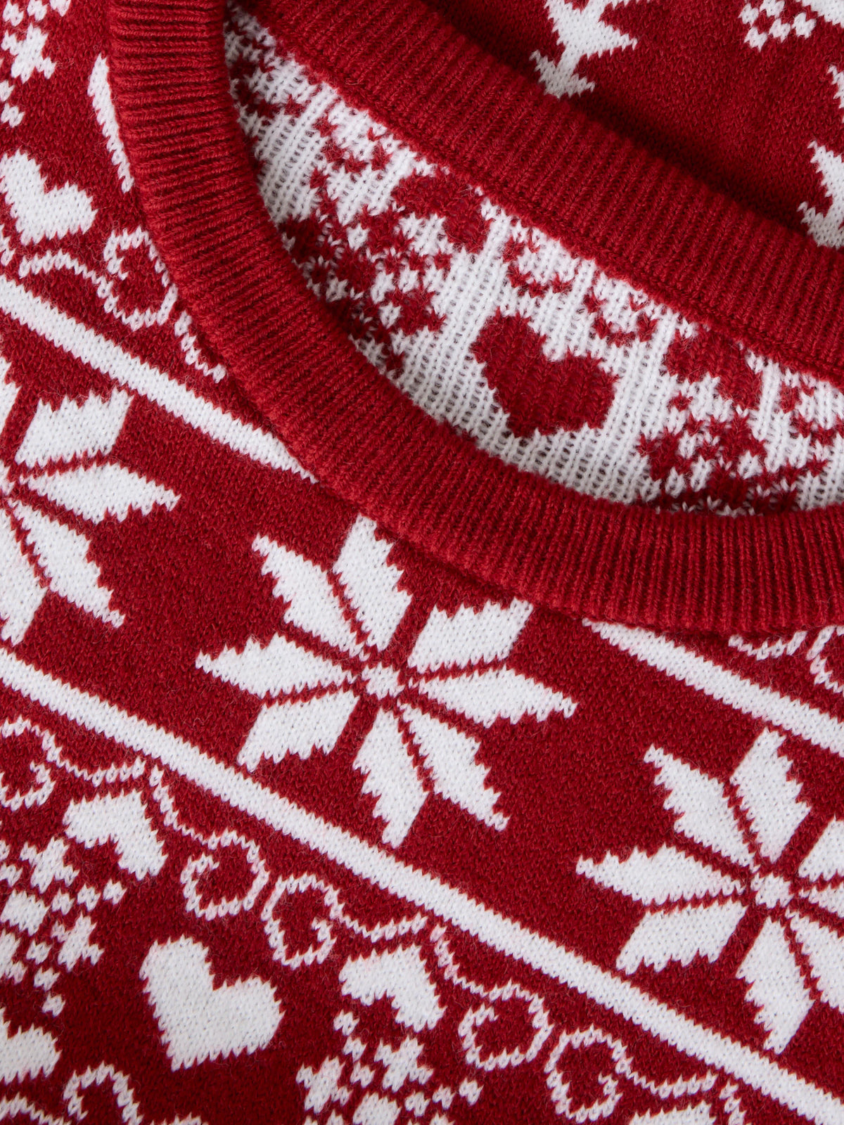 Name It Rismas stickad jultröja barn unisex röd med hjärtan granar och snöflingor