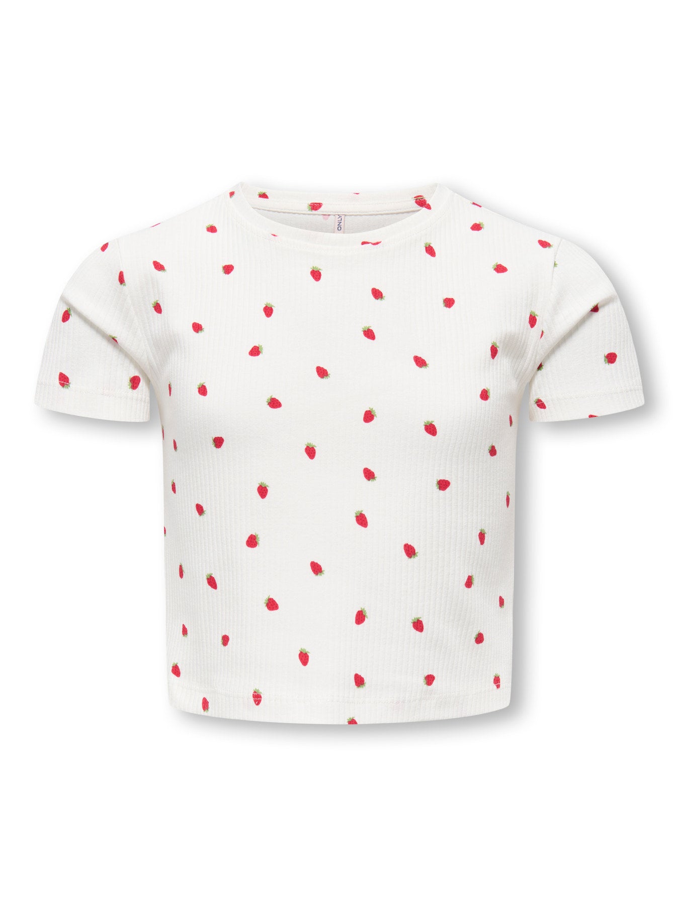 Söt jordgubbe t-shirt till flicka. Kort topp till tjej, ungdomskläder från Only kids, ekologiska barnkläder till flicka. Vit och röd kortärmad magtröja.
KOGBELLA LIFE SHORT AOP S/S TOP JRS NOOS
15346421