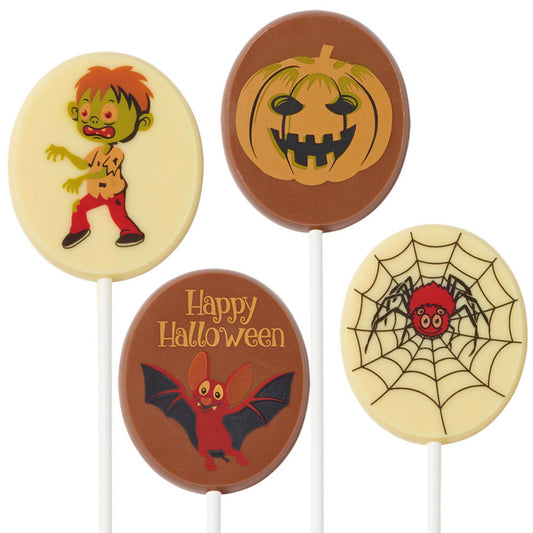 Choklad klubbor halloween. Zombie, spindel, pumpa och spindel. 