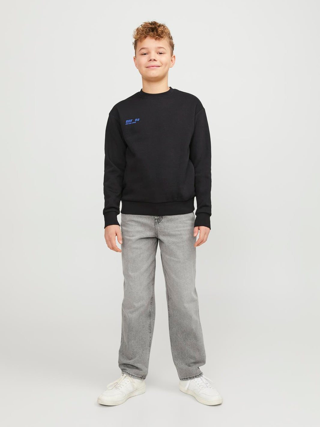 Grey Denim Chris jeans med ledig passform för barn pojke från Jack & Jones Junior